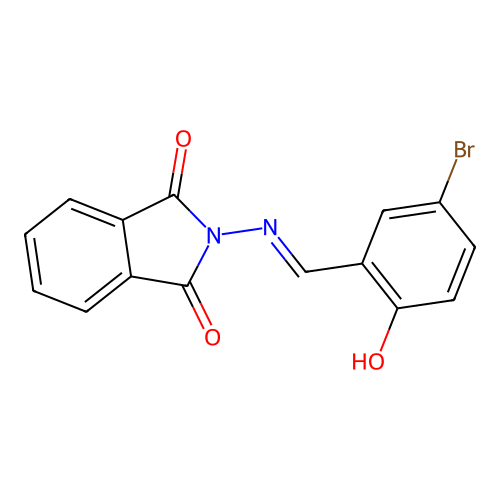 2-[(5-bromo-2-hydroxybenzylidene)amino]-1H-isoindole-1,3(2H)-dione structure