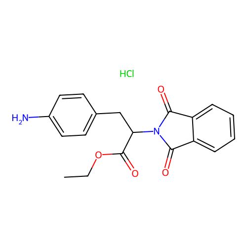Ethyl 3-(4-aminophenyl)-2-(1,3-dioxoisoindol-2-yl)propanoate hydrochloride structure