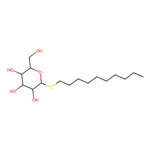 Decyl-|A-D-thioglucopyranoside structure