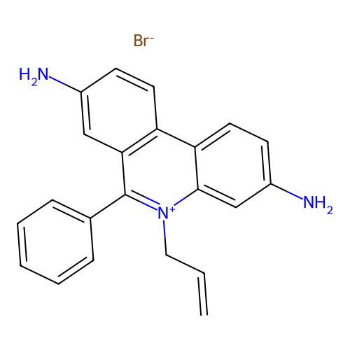 Phenanthridinium, 5-allyl-3,8-diamino-6-phenyl-, bromide structure