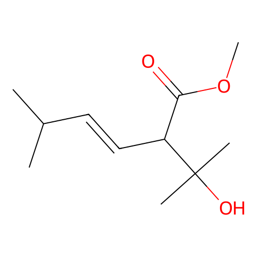 methyl (E)-2-(2-hydroxypropan-2-yl)-5-methylhex-3-enoate structure