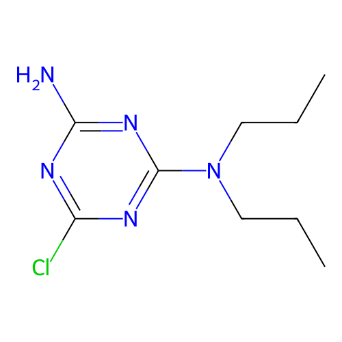 6-chloro-2-N,2-N-dipropyl-1,3,5-triazine-2,4-diamine structure