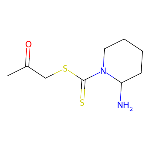 2-Oxopropyl 2-aminopiperidine-1-carbodithioate structure