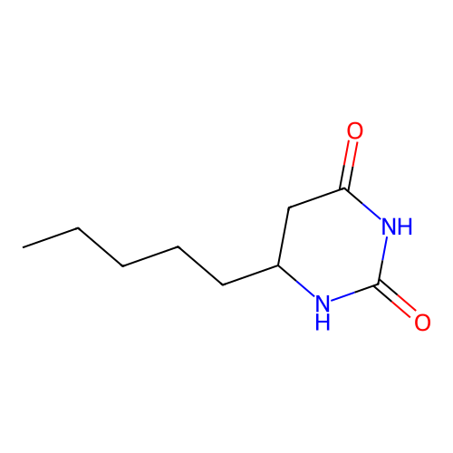 6-pentyldihydropyrimidine-2,4(1H,3H)-dione structure
