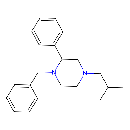 Piperazine, 1-benzyl-4-isobutyl-2-phenyl-, dihydrochloride structure