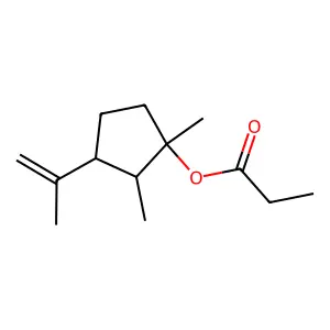 Cyclopentanol, 1,2-dimethyl-3-(1-methylethenyl)-, 1-propanoate structure