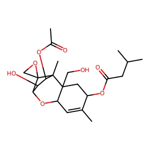 [(1S,2R,4S,7R,9R,10R,11S)-11-acetyloxy-10-hydroxy-2-(hydroxymethyl)-1,5-dimethylspiro[8-oxatricyclo[7.2.1.02,7]dodec-5-ene-12,2'-oxirane]-4-yl] 3-methylbutanoate structure