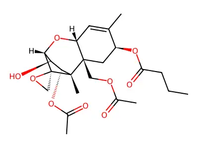 [(1S,2R,4S,7R,9R,10R,11S)-11-acetyloxy-2-(acetyloxymethyl)-10-hydroxy-1,5-dimethylspiro[8-oxatricyclo[7.2.1.02,7]dodec-5-ene-12,2'-oxirane]-4-yl] butanoate structure
