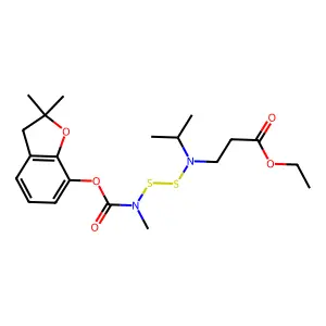 beta-Alanine, N-(((((2,3-dihydro-2,2-dimethyl-7-benzofuranyl)oxy)carbonyl)methylamino)dithio)-N-(1-methylethyl)-, ethyl ester structure