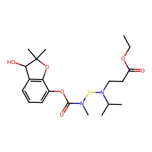 beta-Alanine, N-(((((2,3-dihydro-3-hydroxy-2,2-dimethyl-7-benzofuranyl)oxy)carbonyl)methylamino)thio)-N-(1-methylethyl)-, ethyl ester structure
