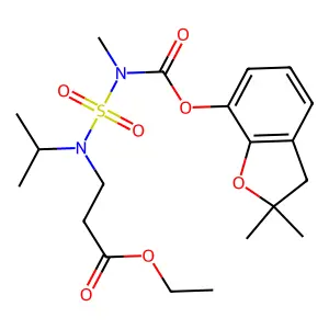 beta-Alanine, N-(((((2,3-dihdryo-2,2-dimethyl-7-benzofuranyl)oxy)carbonyl)methylamino)sulfonyl)-N-(1-methylethyl)-, ethyl ester structure