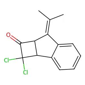 1H-Cyclobut(a)inden-1-one, 2,2-dichloro-2,2a,7,7a-tetrahydro-7-(1-methylethylidene)- structure