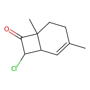 Bicyclo(4.2.0)oct-2-en-7-one, 8-chloro-3,6-dimethyl-, (1alpha,6alpha,8beta)- structure