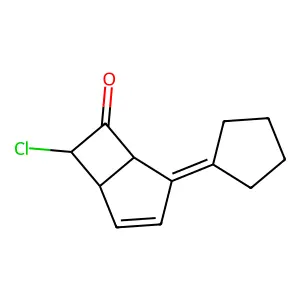 Bicyclo(3.2.0)hept-2-en-6-one, 7-chloro-4-cyclopentylidene-, (1alpha,5alpha,7beta)- structure