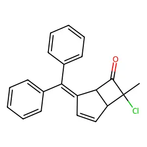 Bicyclo(3.2.0)hept-2-en-6-one, 7-chloro-4-(diphenylmethylene)-7-methyl-, (1alpha,5alpha,7alpha)- structure
