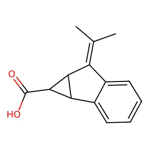 Cycloprop(a)indene-1-carboxylic acid, 1,1a,6,6a-tetrahydro-6-(1-methylethylidene)- structure