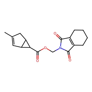 Bicyclo(3.1.0)hex-2-ene-6-carboxylic acid, 3-methyl-, (1,3,4,5,6,7-hexahydro-1,3-dioxo-2H-isoindol-2-yl)methyl ester, (1alpha,5alpha,6alpha)- structure