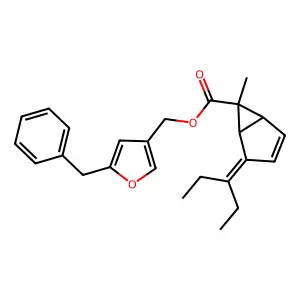 Bicyclo(3.1.0)hex-2-ene-6-carboxylic acid,     4-(1-ethylpropylidene)-6-methyl-, (5-(phenylmethyl)-3-furanyl)methyl ester, (1alpha,5alpha,6alpha)- structure