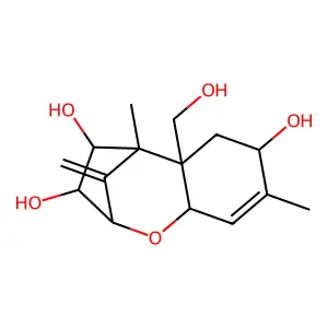 Trichotheca-9,12-diene-3,4,8,15-tetrol, (3alpha,4beta,8alpha)- structure