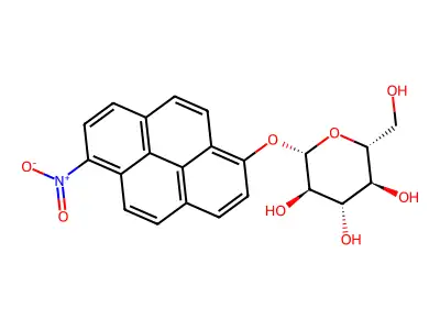 beta-D-Glucopyranoside, 6-nitro-1-pyrenyl structure