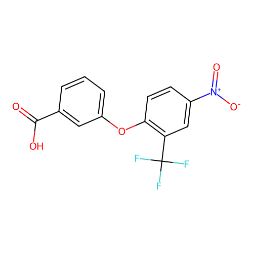 3-[4-硝基-2-(三氟甲基)苯氧基]苯甲酸 structure