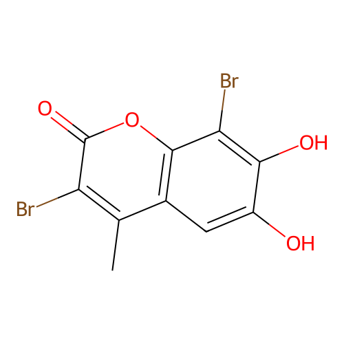3,8-dibromo-6,7-dihydroxy-4-methyl-2H-chromen-2-one structure