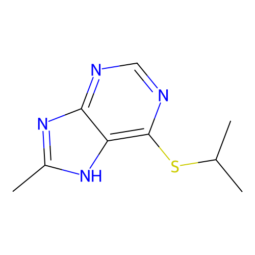 8-methyl-6-propan-2-ylsulfanyl-7H-purine structure