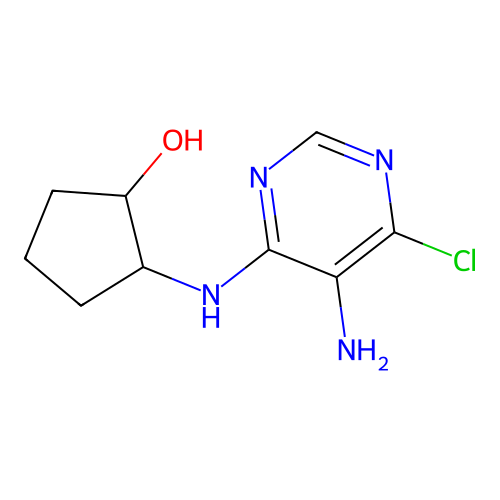 2-(5-Amino-6-chloro-pyrimidin-4-ylamino)-cyclopentanol structure