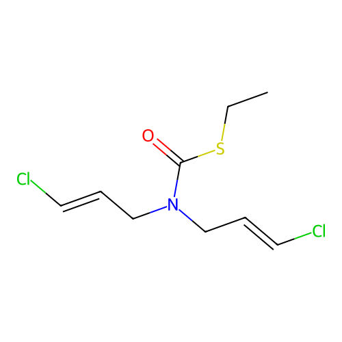 Carbamic acid, bis(3-chloroallyl)thio-, S-ethyl ester structure