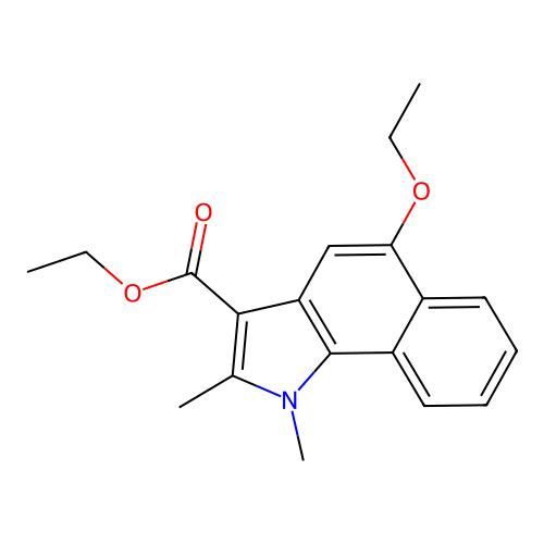 ethyl 5-ethoxy-1,2-dimethyl-1H-benzo[g]indole-3-carboxylate structure