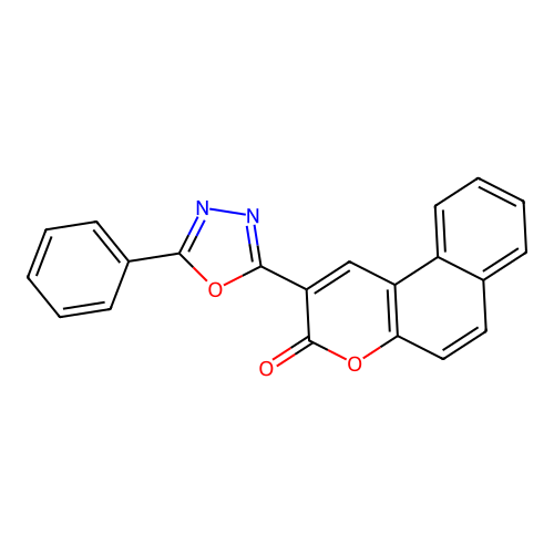 2-(5-Phenyl-[1,3,4]oxadiazol-2-yl)-benzo[f]chromen-3-one structure