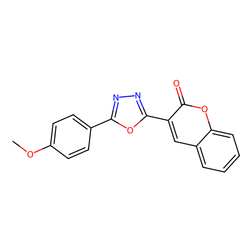 3-[5-(4-methoxyphenyl)-1,3,4-oxadiazol-2-yl]-2H-chromen-2-one structure