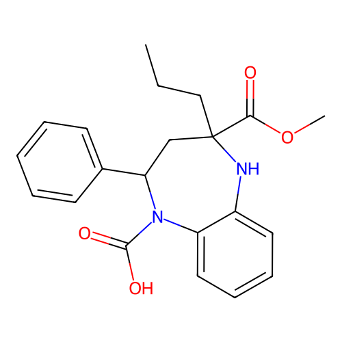 1H-1,5-Benzodiazepine-2,5-dicarboxylic acid, 2,3,4,5-tetrahydro-2-methyl-4-phenyl-, 2-ethyl 5-methyl ester structure