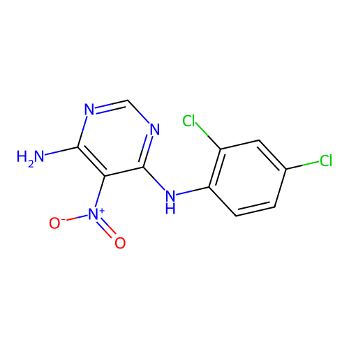 N4-(2,4-dichlorophenyl)-5-nitropyrimidine-4,6-diamine structure