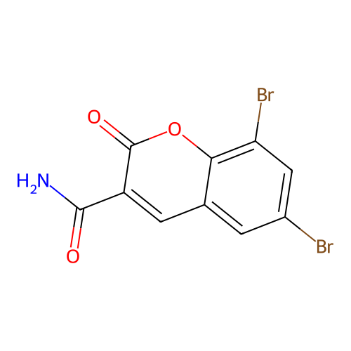 6,8-dibromo-2-oxo-2H-chromene-3-carboxamide structure