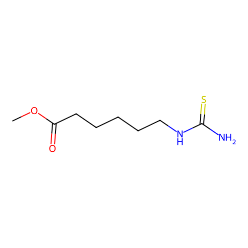 Methyl 6-[(aminocarbonothioyl)amino]hexanoate structure