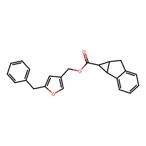 (5-Benzylfuran-3-yl)methyl (1S,1aR,6aS)-1,1a,6,6a-tetrahydrocyclopropa(a)indene-1-carboxylate structure