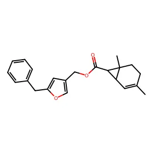 Bicyclo(4.1.0)hept-2-ene-7-carboxylic acid, 3,6-dimethyl-, (5-(phenylmethyl)-3-furanyl)methyl ester, (1alpha,6alpha,7beta)- structure