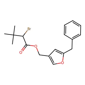 (5-(Phenylmethyl)furan-3-yl)methyl 2-bromo-3,3-dimethylbutanoate structure
