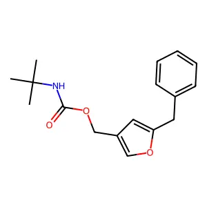 Carbamic acid, (1,1-dimethylethyl)-, (5-(phenylmethyl)-3-furanyl)methyl ester structure