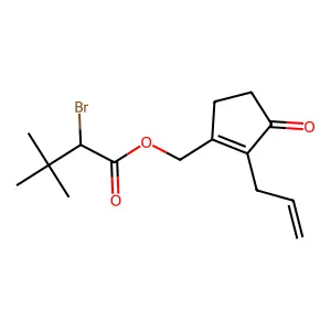 (3-Oxo-2-prop-2-enylcyclopenten-1-yl)methyl 2-bromo-3,3-dimethylbutanoate structure