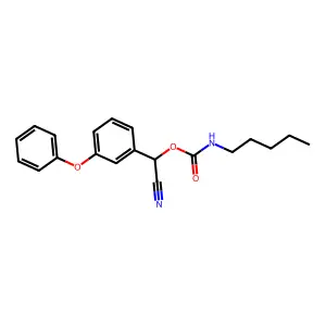 (Cyano(3-phenoxyphenyl)methyl) N-pentylcarbamate structure