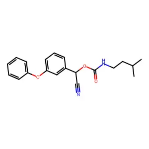 (Cyano(3-phenoxyphenyl)methyl) N-(3-methylbutyl)carbamate structure