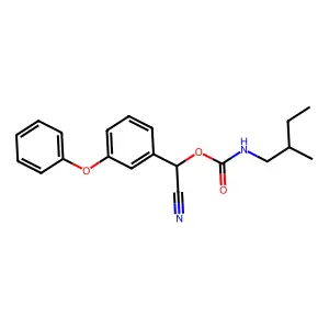 (Cyano-(3-phenoxyphenyl)methyl) N-(2-methylbutyl)carbamate structure