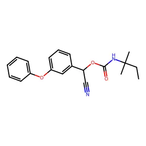 (Cyano(3-phenoxyphenyl)methyl) N-(2-methylbutan-2-yl)carbamate structure