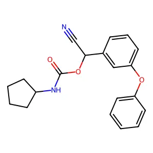 Carbamic acid, N-cyclopentyl-, cyano(3-phenoxyphenyl)methyl ester structure