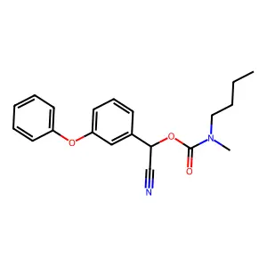 Cyano-(3-phenoxyphenyl)methyl N-butyl-N-methylcarbamate structure