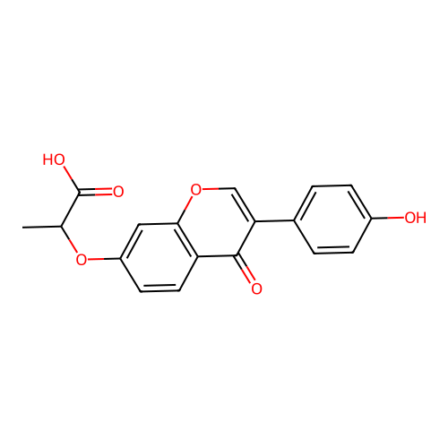 Propanoic acid, 2-((3-(4-hydroxyphenyl)-4-oxo-4H-1-benzopyran-7-yl)oxy)- structure