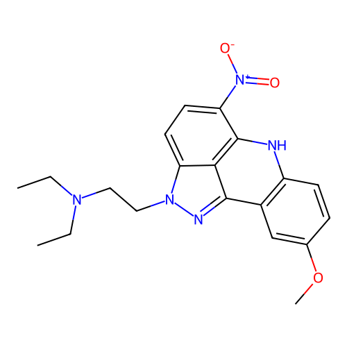 N,N-Diethyl-9-methoxy-5-nitropyrazolo(3,4,5-kl)acridine-2(6H)-ethanamine structure