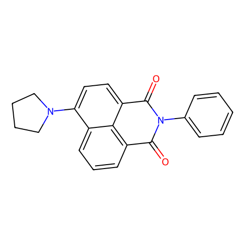 2-phenyl-6-(pyrrolidin-1-yl)-1H-benzo[de]isoquinoline-1,3(2H)-dione structure